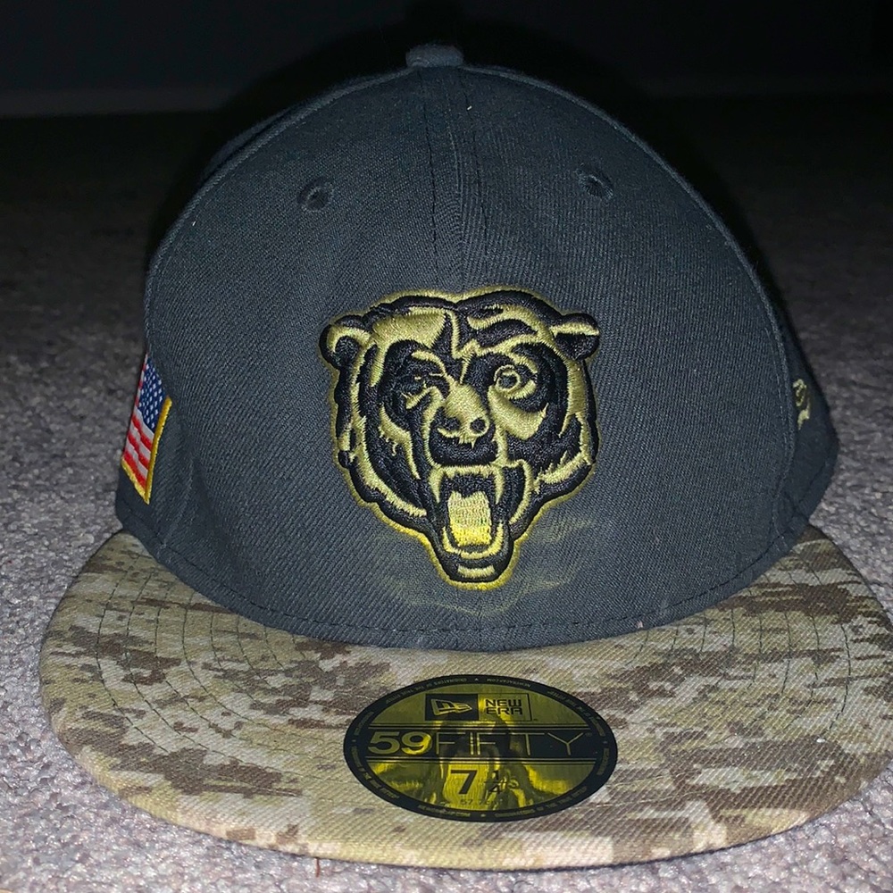 NFL Unisex Chicago Bears Camo Salute to Service Collection Fitted Cap